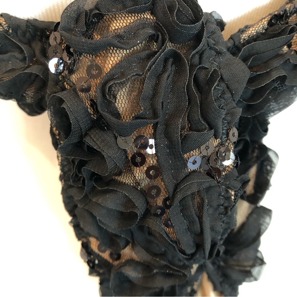 Sequin Mesh and Lace 5-Way Bikini Top D to DDD Custom Made by Pango Pango - Picture 5 of 13